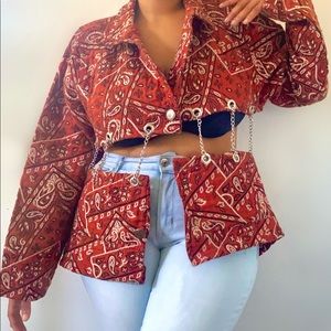 Vintage reworked paisley print chain jacket